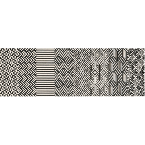 Piastrella da rivestimento con inserto decorato Decò, Grigio, 33,3x100 cm - Concretus, Dom Ceramiche