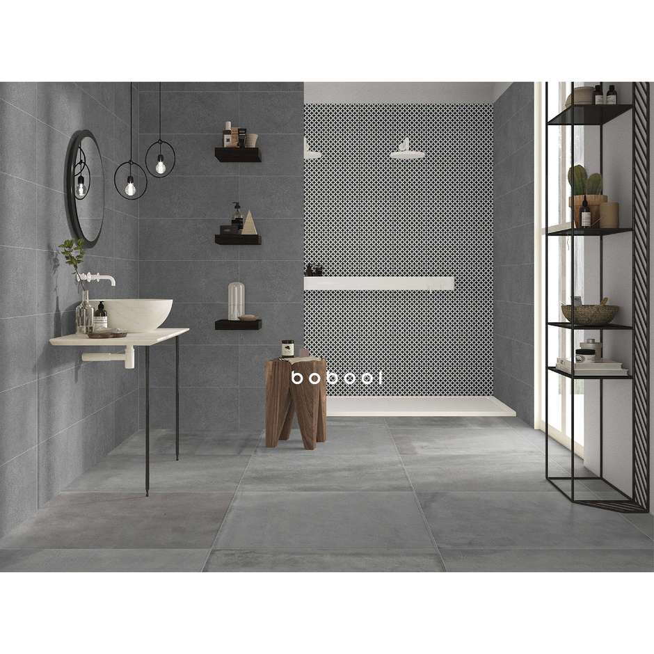 Piastrella da rivestimento effetto cemento, Antracite, 25x60 cm - Concretus, Dom Ceramiche