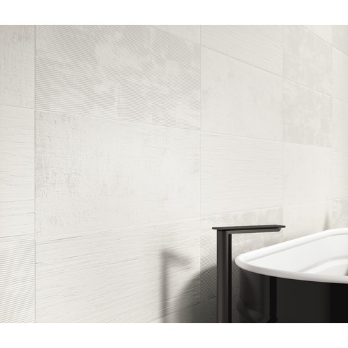 Piastrella da rivestimento effetto cemento, Bianco Touch, 33,3x100 cm - Comfort G, Dom Ceramiche