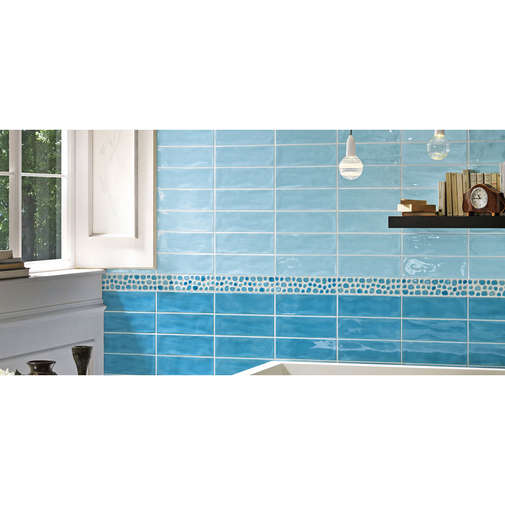 Piastrella da rivestimento lucida 10x30 Turchese - Kraklè, Tonalite