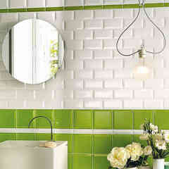 Piastrella da rivestimento lucida 7,5x15 effetto diamantato Bianco - Diamante, Tonalite