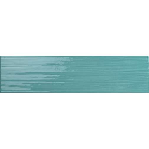 Piastrella da rivestimento lucida, effetto rigato, 10x40 Acquamarina - Paintboard, Tonalite