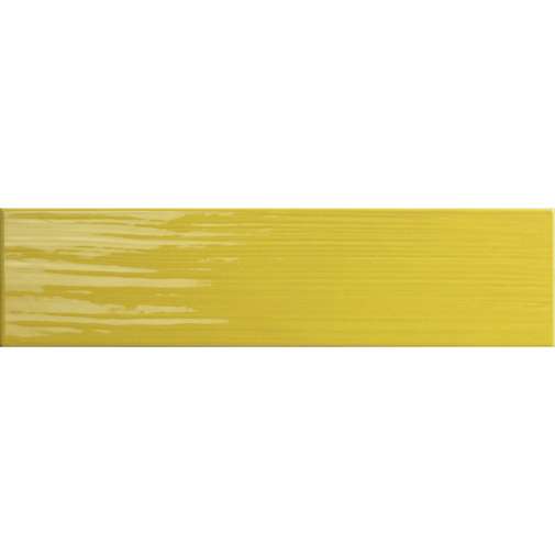 Piastrella da rivestimento lucida, effetto rigato, 10x40 Giallo - Paintboard, Tonalite