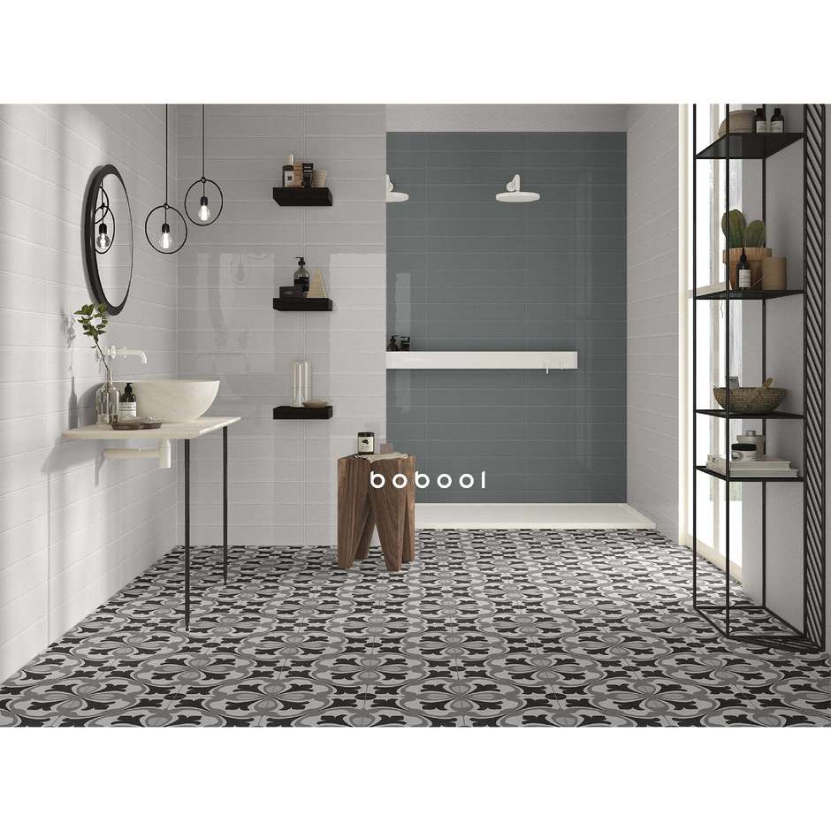 Piastrella da rivestimento tinta unita lucida, Grigio Ash, 10x60 cm - Smooth, Dom Ceramiche