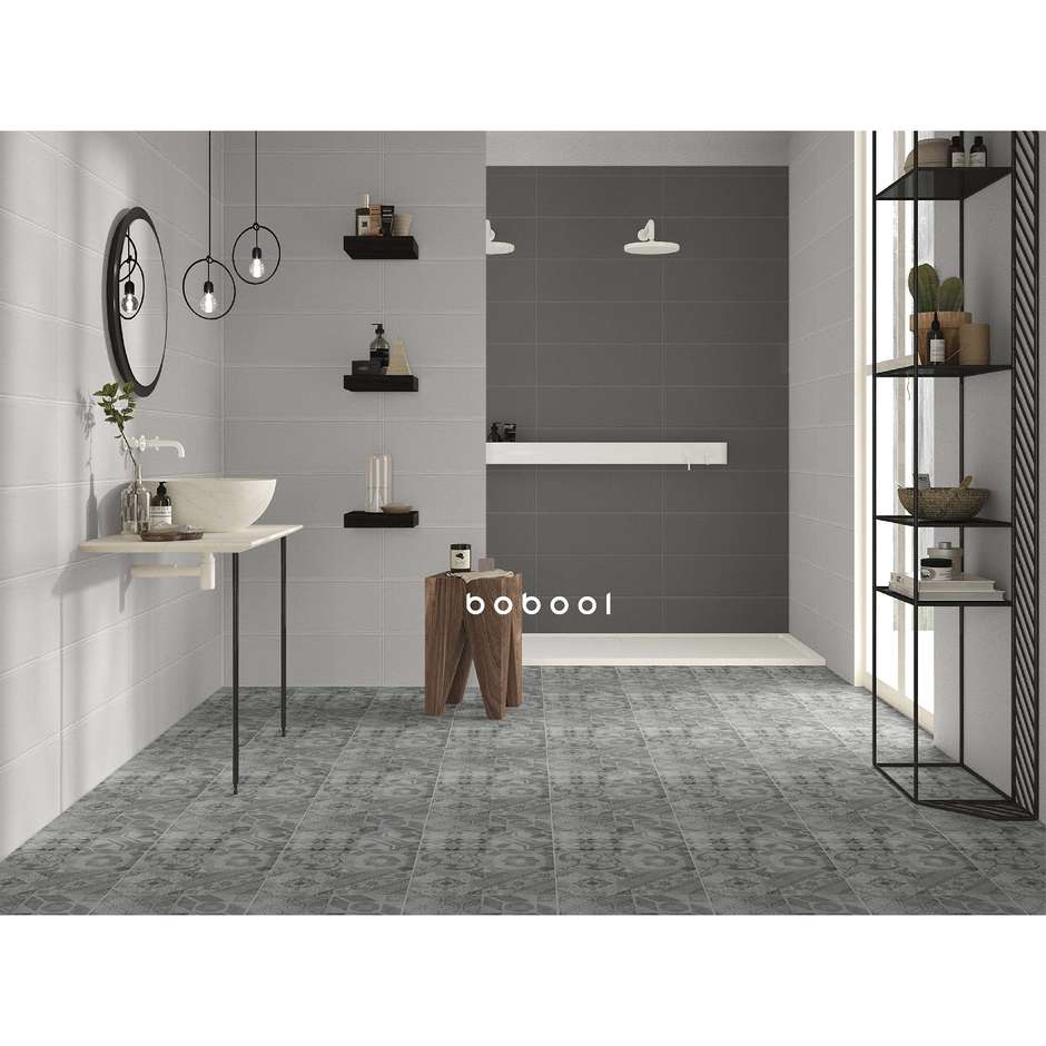 Piastrella da rivestimento tinta unita opaca, Grigio Ash, 20x60 cm - Smooth, Dom Ceramiche