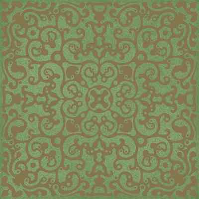 Piastrella dal decoro ricercato su fondo verde, ornata in Oro 20x20 cm confezione di 25 pezzi - Carmen C8 Ceramica Bardelli