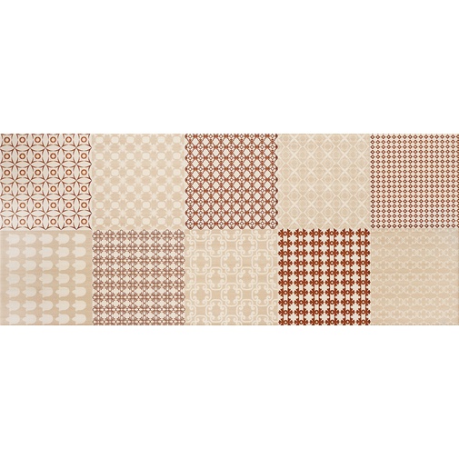 Piastrella decorata da rivestimento stile country, Rosso, 25x60 cm - Resort Style, Dom Ceramiche