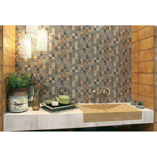 Piastrella decorata effetto cementina, 15x30 cm - Decor Messina, Mainzu