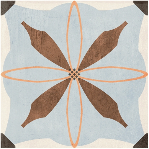 Piastrella effetto cementina in gres porcellanato, decoro colorato 20x20 cm, modello 05 - Patchwork Colors, Ceramica Sant'Agostino