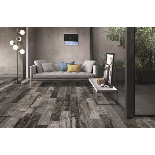 Piastrella effetto legno in gres porcellanato, Carbon 15x120 cm - Colorart, Sant'Agostino