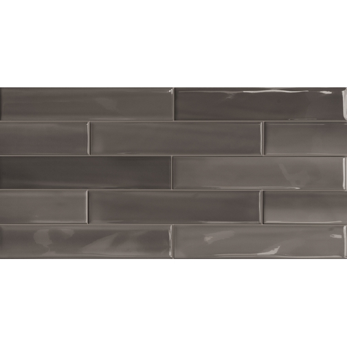 Piastrella effetto muretto, nero lucido 7,3x30cm Shadebrick Dark - Shadebox, Ceramica Sant'Agostino