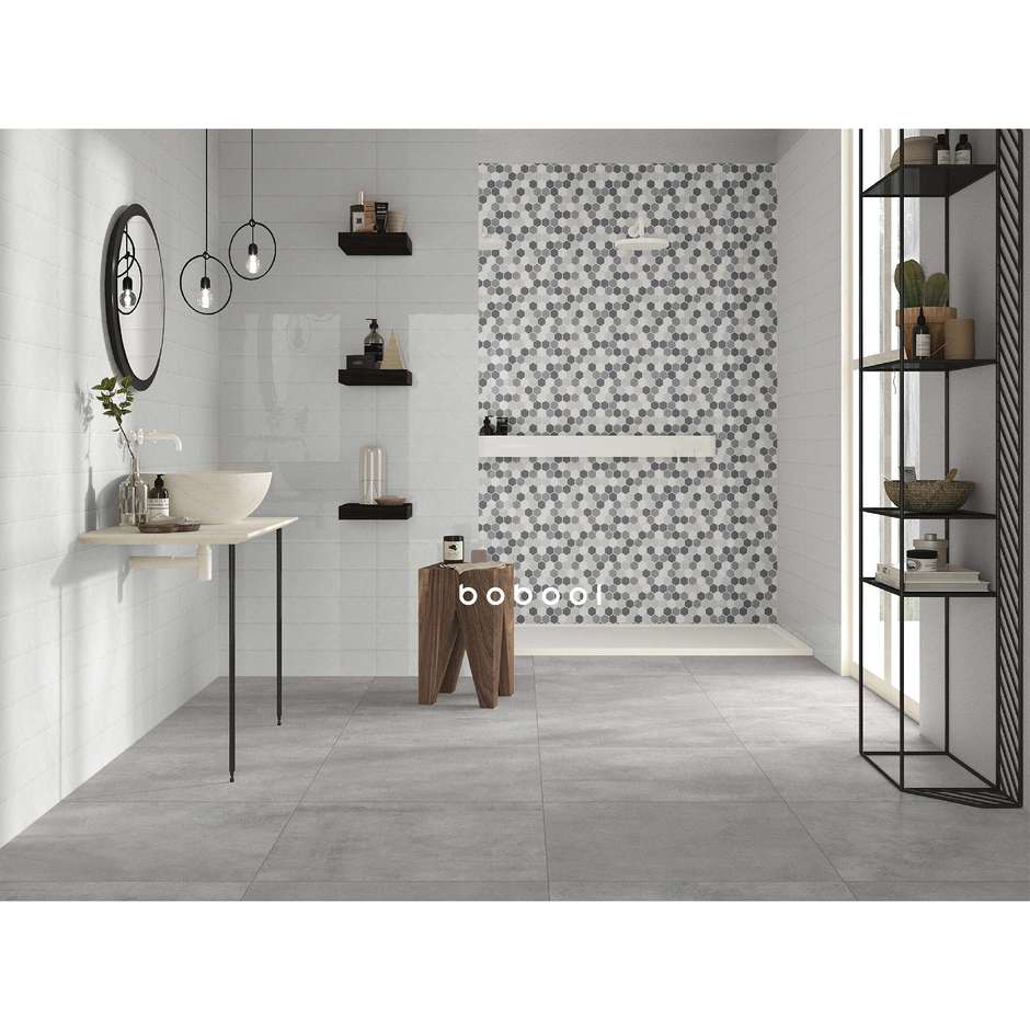 Piastrella in ceramica lucida, Bianco 10x60 cm - Smooth, Dom Ceramiche