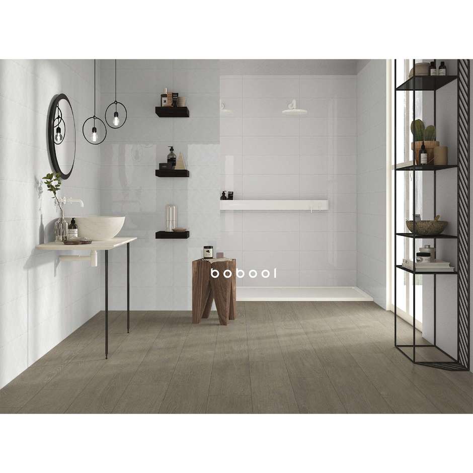 Piastrella in ceramica lucida, Bianco 20x60 cm - Smooth, Dom Ceramiche