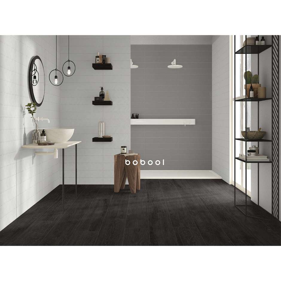 Piastrella in ceramica opaca, Grigio Tin, 10x60 cm - Smooth, Dom Ceramiche