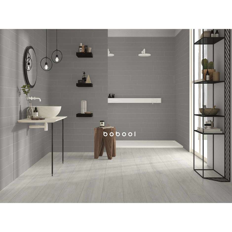 Piastrella in ceramica opaca, Grigio Tin, 10x60 cm - Smooth, Dom Ceramiche