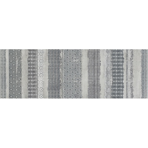 Piastrella rivestimento inserto decorato effetto tessuto Grigio 33,3x100 cm - Concretus, Dom Ceramiche