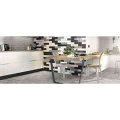 Piastrella rivestimento lucida strutturata 7.5x30  Bianco Original - Mainzu