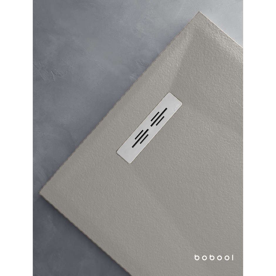 Piatto doccia a basso spessore effetto ardesia colore grigio chiaro misure 70x100 cm altezza 3 cm - Trendy Line, Arblu