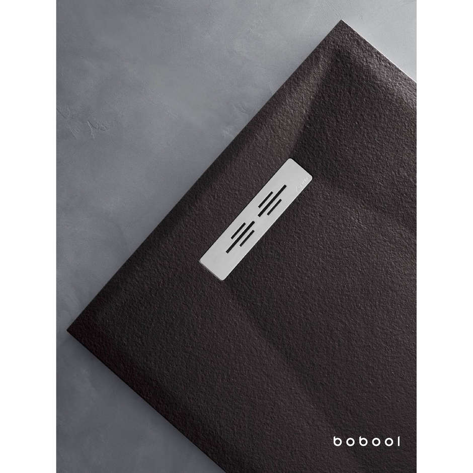 Piatto doccia a basso spessore effetto ardesia colore nero misure 90x120 cm altezza 3 cm - Trendy Line, Arblu