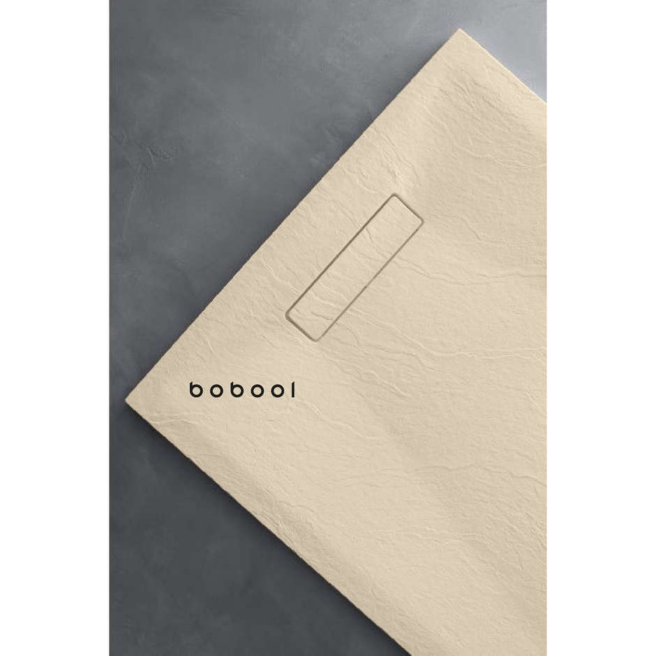 Piatto doccia a basso spessore effetto pietra colore avorio misure 70x100 cm altezza 3,5 cm - Well Plus, Arblù