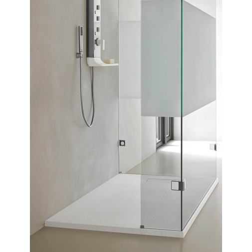 Piatto doccia a basso spessore effetto pietra colore bianco misure 70x90 cm altezza 3,5 cm - Well Plus, Arblù
