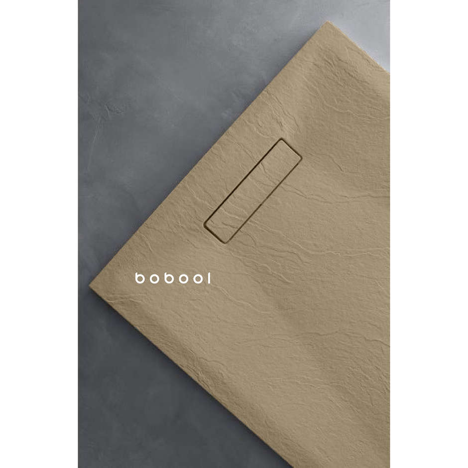 Piatto doccia basso spessore effetto pietra, 80x140xh3,5 cm Cappuccino - Well Plus, Arblu