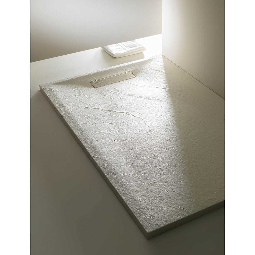 Piatto doccia effetto pietra a spacco Well Plus Arblu, 80x140x3,5cm Bianco