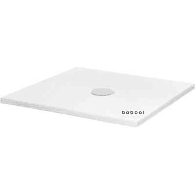Piatto doccia in ceramica effetto cemento Malta Bianco 80x80x3h cm - Uniko, Azzurra Ceramica