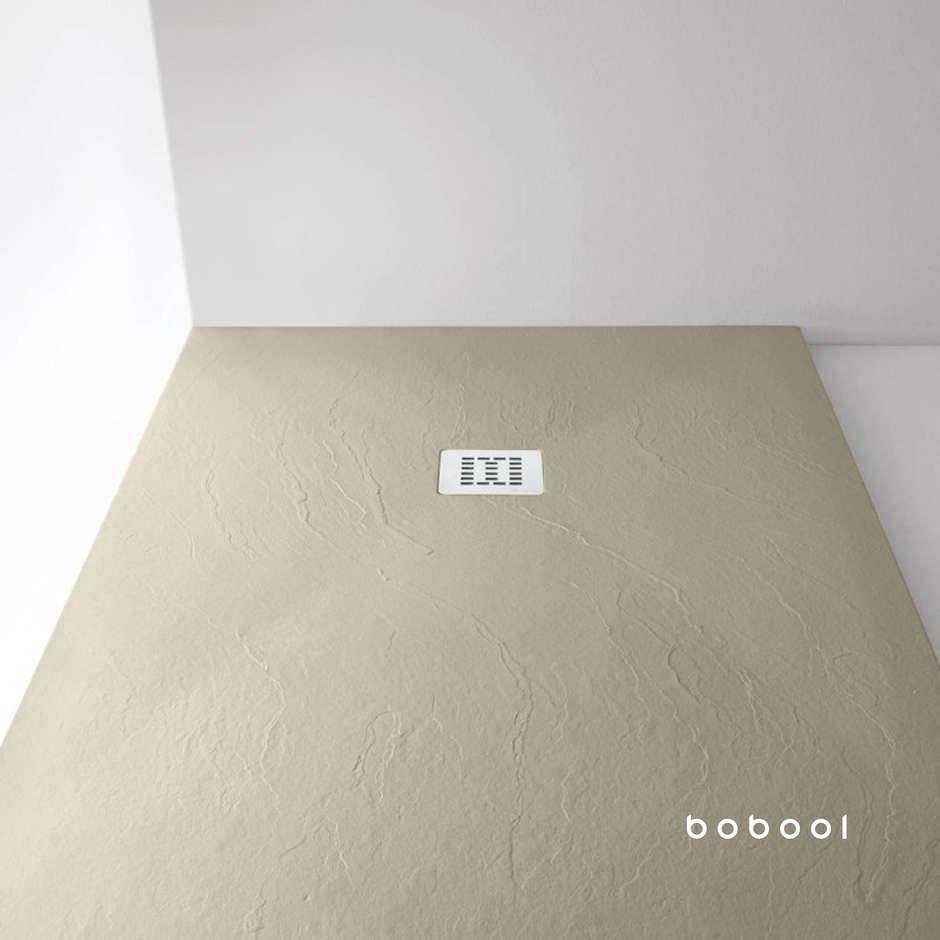 Piatto doccia in resina effetto pietra a spacco, grigio Ghiaia, 70x180x3 cm - Well, Arblu