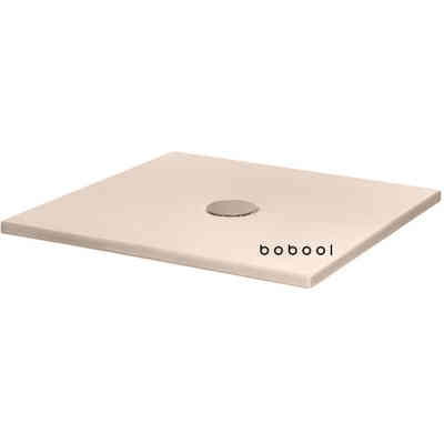 Piatto doccia quadrato in ceramica opaca stile moderno colore Cipria 90x90x3h cm - Uniko, Azzurra Ceramica