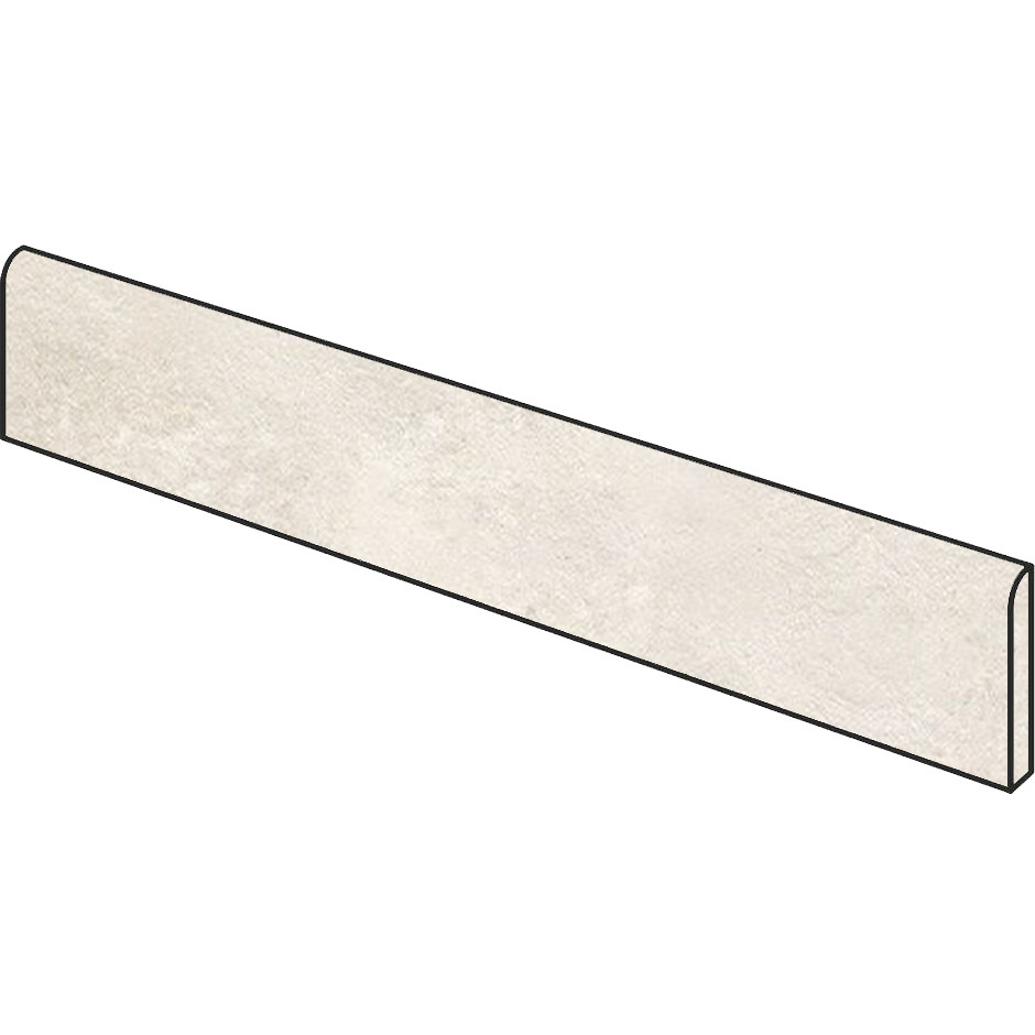 Plinthe effet béton blanc 7x90 cm Blanc, rectifié - Uptown, Dom Ceramiche