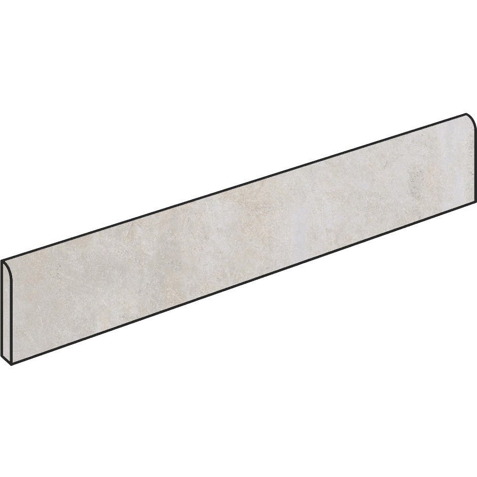 Plinthe effet béton blanc 7x90 cm, rectifiée - Entropia, Dom Ceramiche