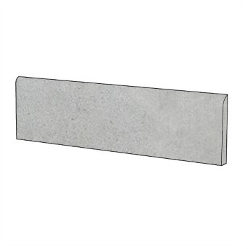 Plinthe effet béton rasé en grès cérame gris 9x60cm - Ciment, Casalgrande Padana