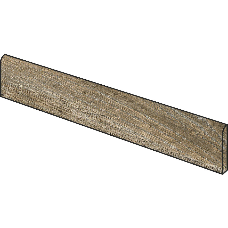 Plinthe marron effet bois vieilli 8x99,8 cm, Marron - Barnwood, Dom Ceramiche