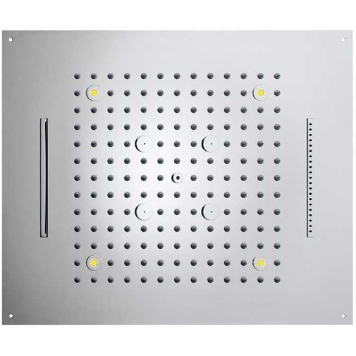 Pomme de douche encastrable au plafond, chromothérapie, 3 jets, nébuliseur 57x47 cm - Dream/4 led light, Bossini