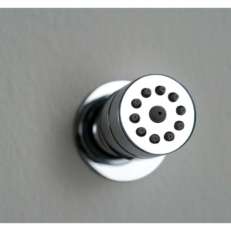 Pomme de douche à jet de pluie nébulisé orientable latéralement, chrome - Tondo Gom, Bossini