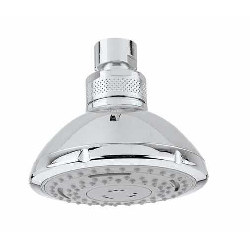 Pommeau de douche 2 jets+massage, chrome, rond 9,3 cm, raccord universel - Duetto Rain, Bossini