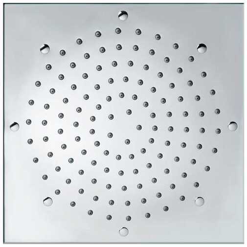 Pommeau de douche carré 26x26 cm, avec anticalcaire, raccord universel, chrome - Cube, Bossini