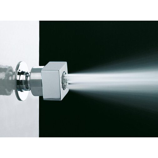 Pommeau de douche carré orientable latéralement en laiton chromé - Cubic Mas, Bossini
