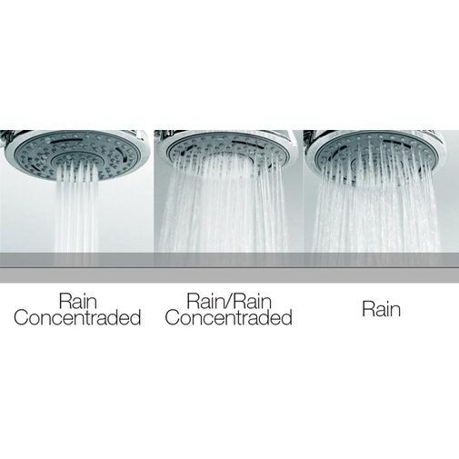 Pommeau de douche chromé 3 jets, rond 9,3 cm, raccordement universel - Duetto Rain, Bossini
