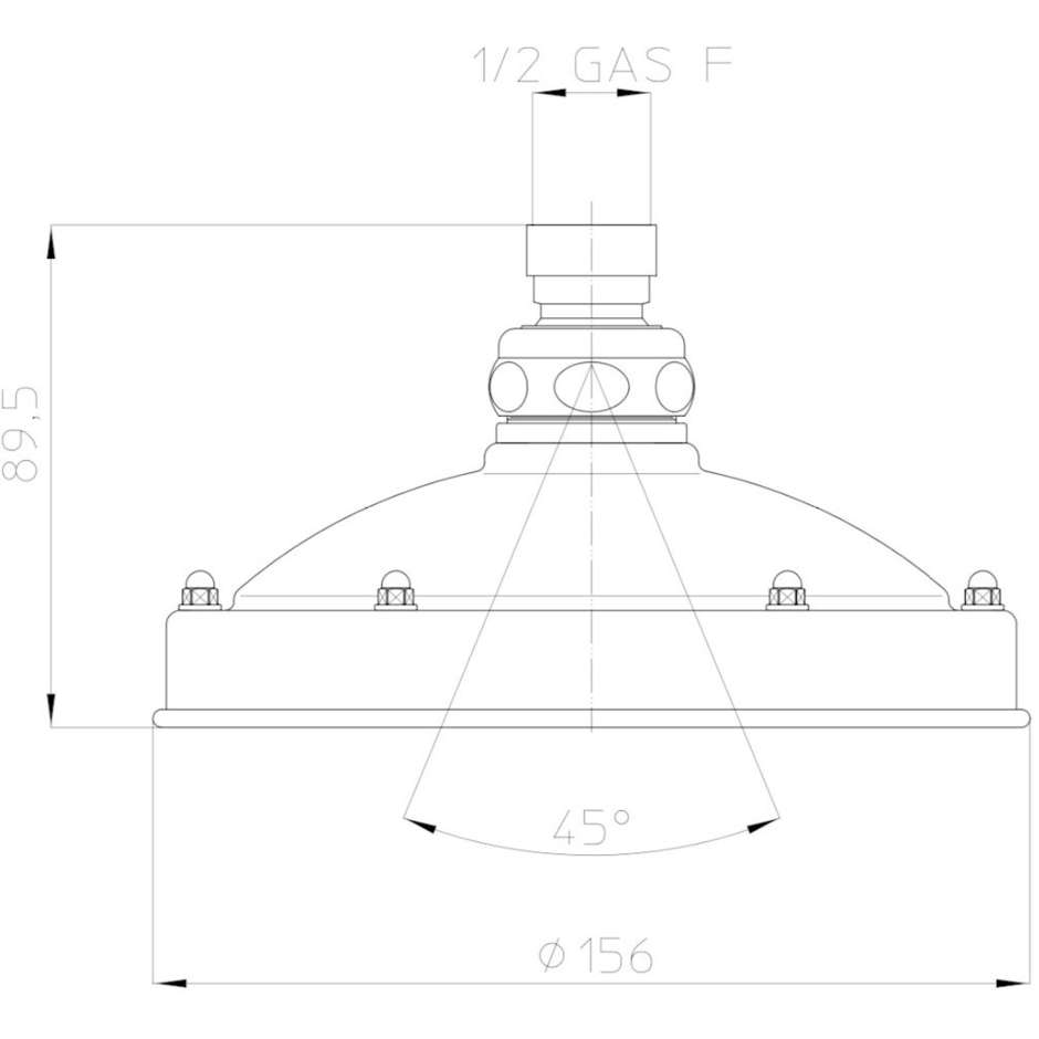 Pommeau de douche diamètre 15 cm avec anticalcaire et raccord universel - Retro, Bossini