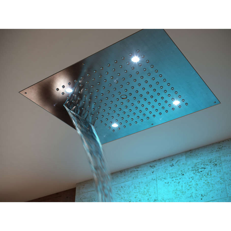 Pommeau de douche encastré au plafond, 2 jets et nébuliseur, 57x47 cm - Dream/3 led light, Bossini