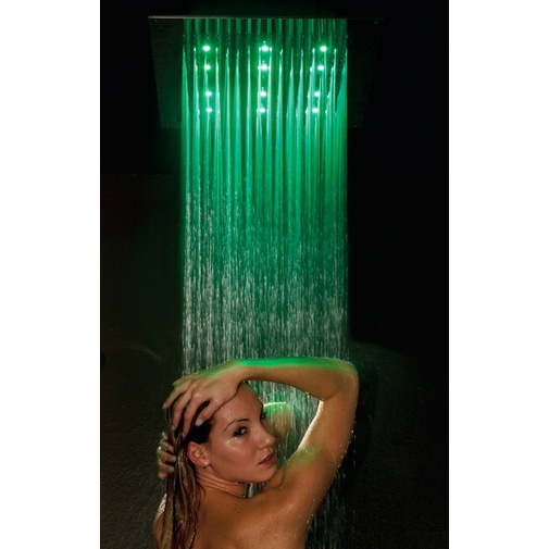 Pommeau de douche encastré au plafond, avec chromothérapie, rectangulaire 47x57 cm - Dream led light, Bossini