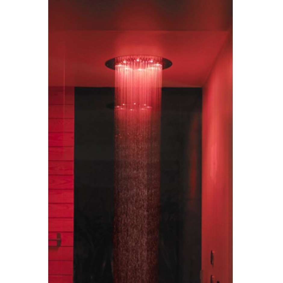Pommeau de douche encastré au plafond avec led rouge, rond 47 cm, design exclusif - Dream Oki, Bossini