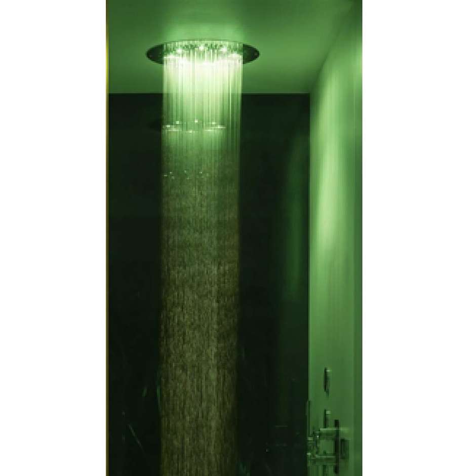 Pommeau de douche encastré au plafond avec led verte 47 cm, design exclusif - Dream Oki, Bossini