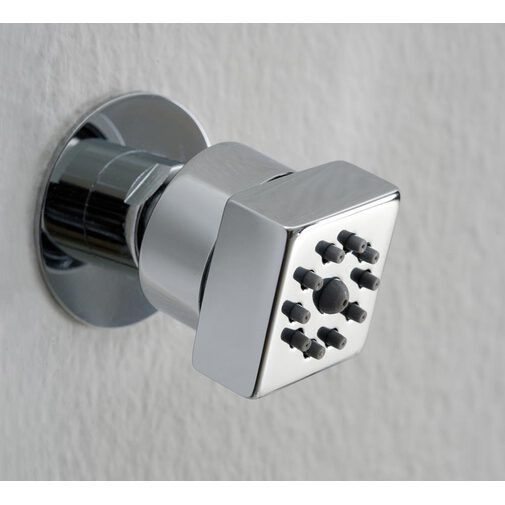 Pommeau de douche jet pluie latéral 34x34, laiton nickel brossé - Cubic_Gom, Bossini