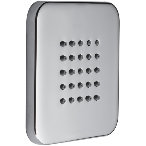 Pommeau de douche latéral carré 10x10 cm, nickel brossé - Cubic Round Flat, Bossini