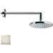 Pommeau de douche moderne rond 20 cm, avec bras mural carré 35 cm, nickel brossé - Oki, Bossini
