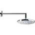 Pommeau de douche moderne rond 25 cm, avec bras mural carré 30 cm, chrome - Oki, Bossini