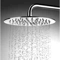 Pommeau de douche mural avec bras en acier et laiton chromé 25 cm - Tetis, Bossini